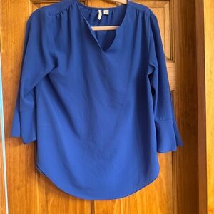 Women’s Blue V-Neck Blouse - C Est 1946